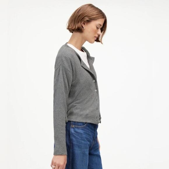 NWT Madewell Relaxed Button-Front Cardigan Gray S - Picture 2 of 10